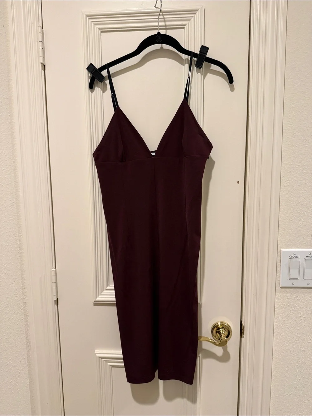 T by Alexander Wang Burgundy Spaghetti-Strap Midi Dress - Picture 3 of 5